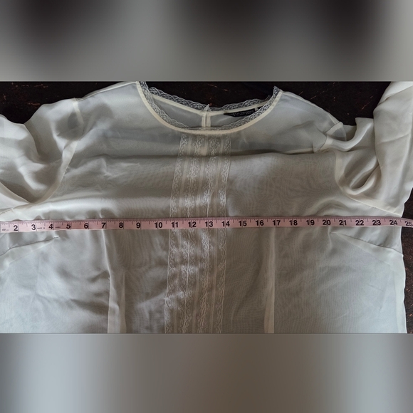 Pamela Dennis Private Client Group Elegant Cream Lace Trim Blouse Plus Size 1X - Picture 7 of 7